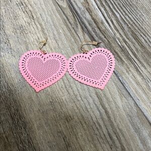 Pink Heart Shaped Earrings